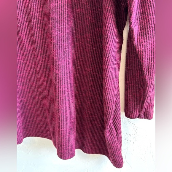 Lane Bryant Dark Wine Cowl Neck Ribbed Slouchy Loose Fit Sweater Top Sz 14/16 - Picture 5 of 12